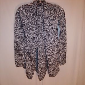 Forever 21 black & white knit long cardigan